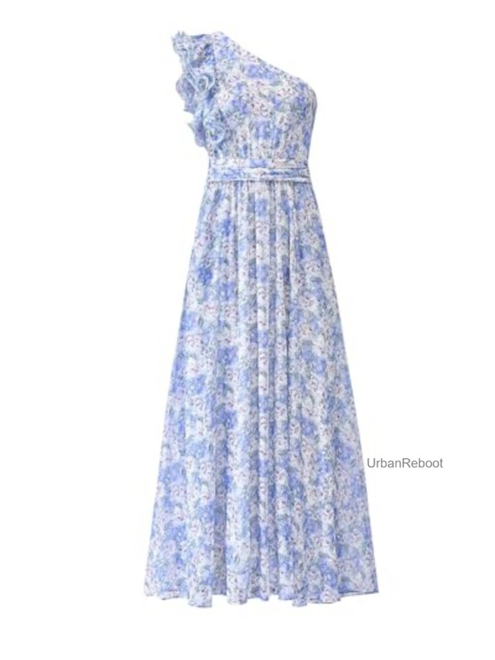 Women's One Shoulder Floral Maxi Dress Wedding Guest M